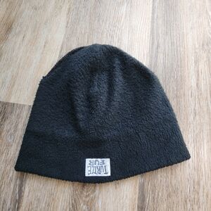 TURTLE FUR Black Fleece Beanie Lined Hat Onesize